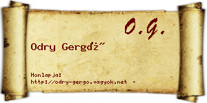 Odry Gergő névjegykártya